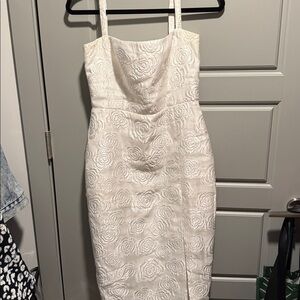 AMANDA UPRICHARD Elegant White Midi Dress Monica Dress - Bridal